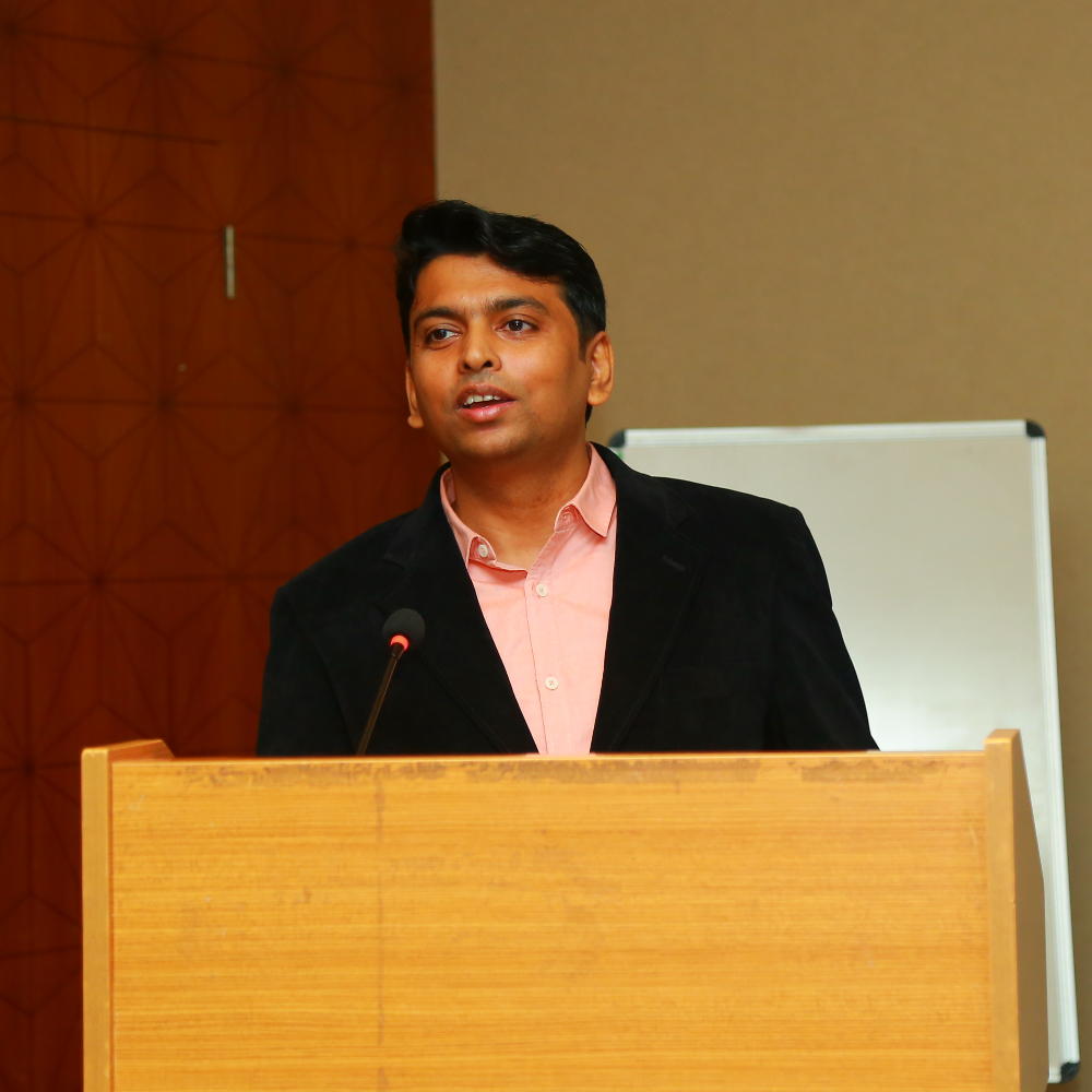 Abhisek Kuanr speaking at an academic event